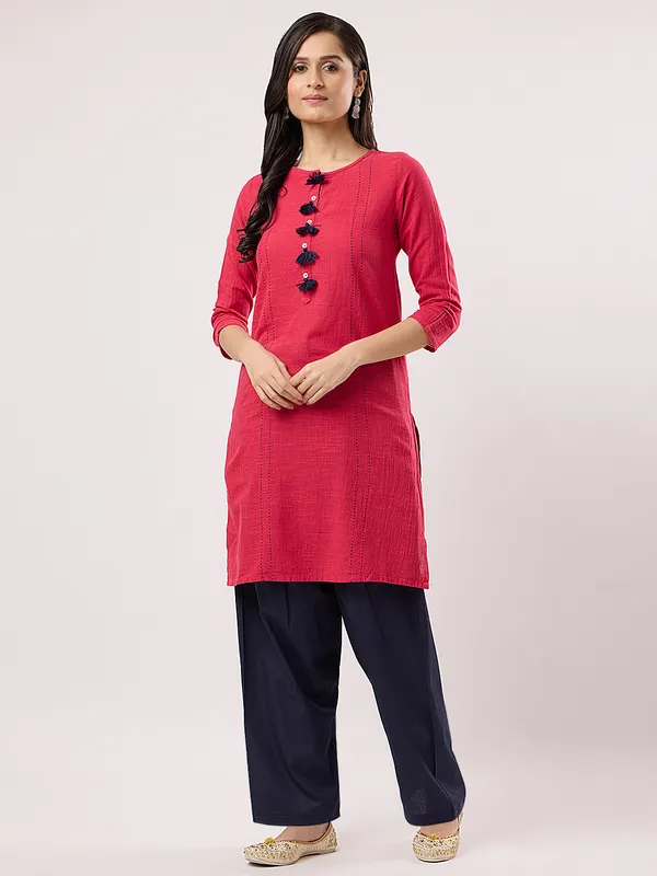 Kohinoorised_Pure_Cotton_Salwar_(Semi-Patiala)_With_Drawstrings_Navy_Blue
