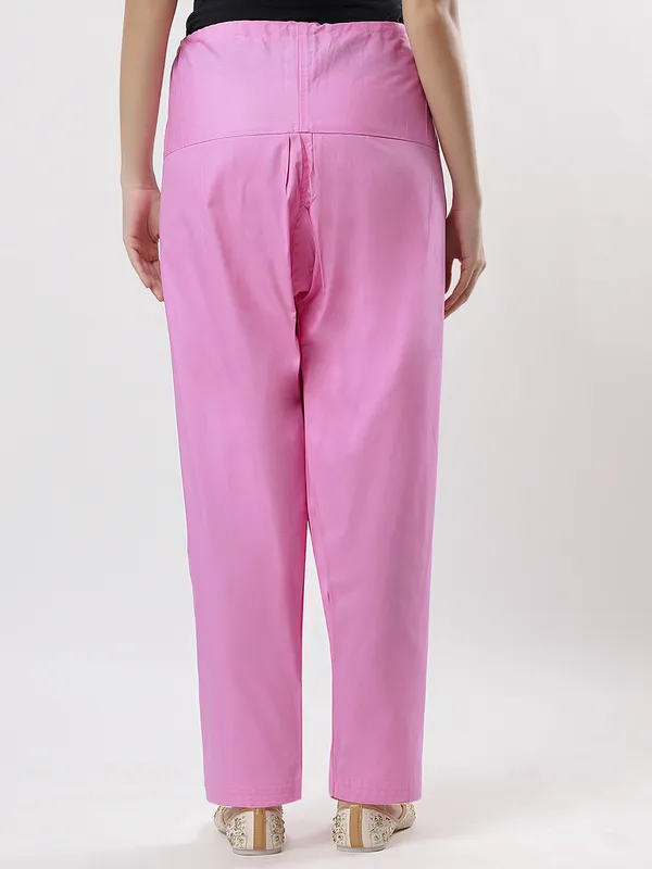 Kohinoorised_Pure_Cotton_Salwar_(Semi-Patiala)_With_Drawstrings_Pink
