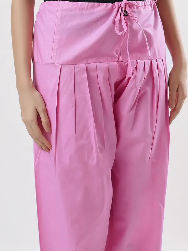 Kohinoorised_Pure_Cotton_Salwar_(Semi-Patiala)_With_Drawstrings_Pink