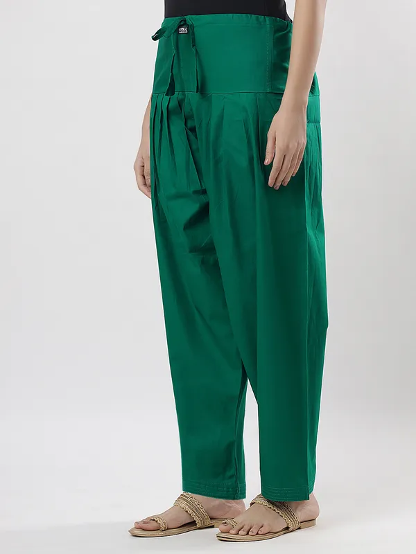Kohinoorised_Pure_Cotton_Salwar_(Semi-Patiala)_With_Drawstrings_Pakistani_Green