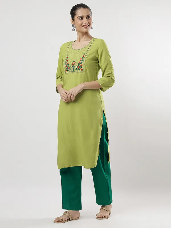 Kohinoorised_Pure_Cotton_Salwar_(Semi-Patiala)_With_Drawstrings_Pakistani_Green