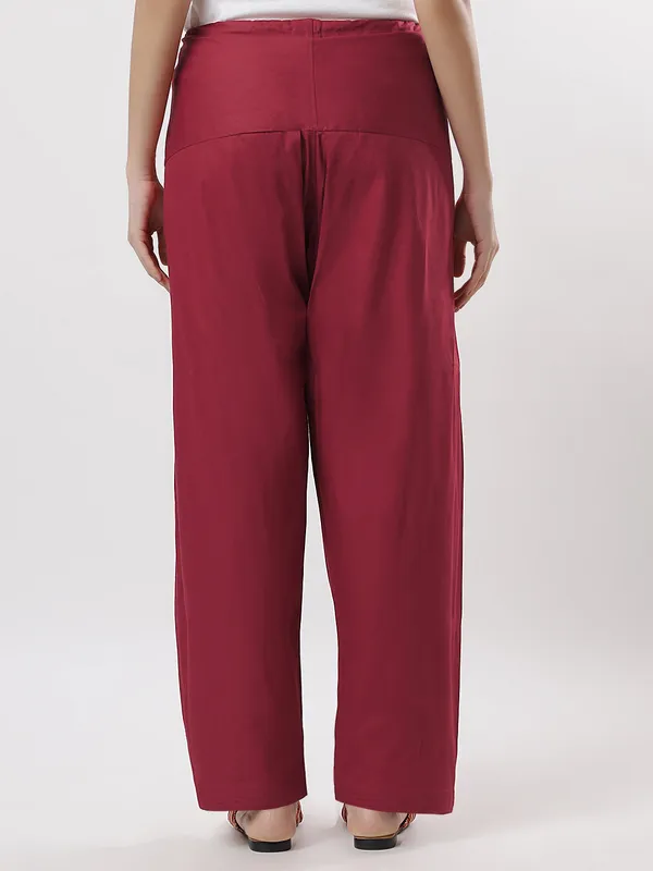Kohinoorised_Pure_Cotton_Salwar_(Semi-Patiala)_With_Drawstrings_Maroon