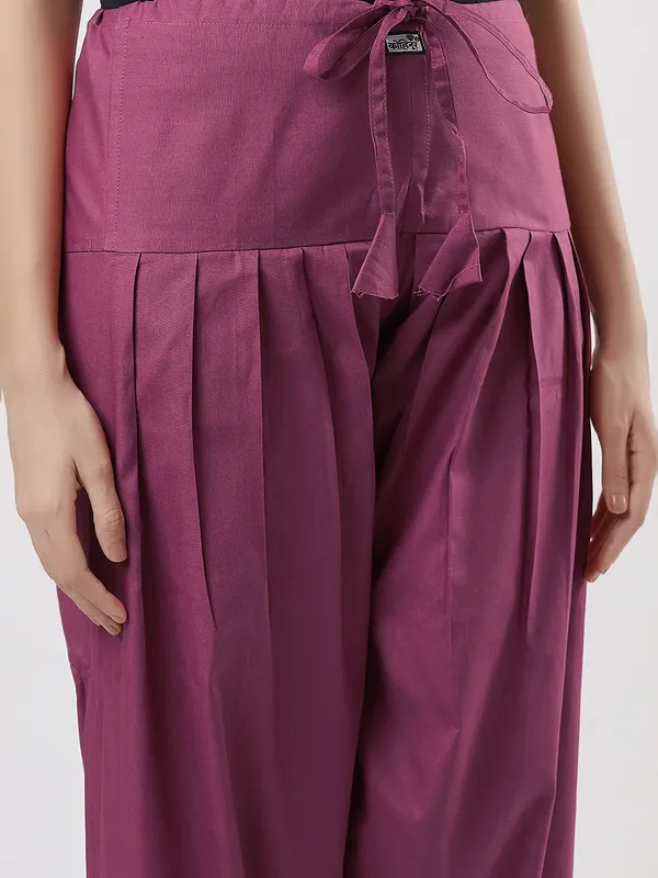 Kohinoorised_Pure_Cotton_Salwar_(Semi-Patiala)_With_Drawstrings_Dark_Onion