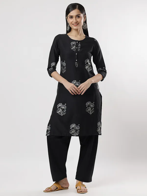 Kohinoorised_Pure_Cotton_Salwar_(Semi-Patiala)_With_Drawstrings_Black