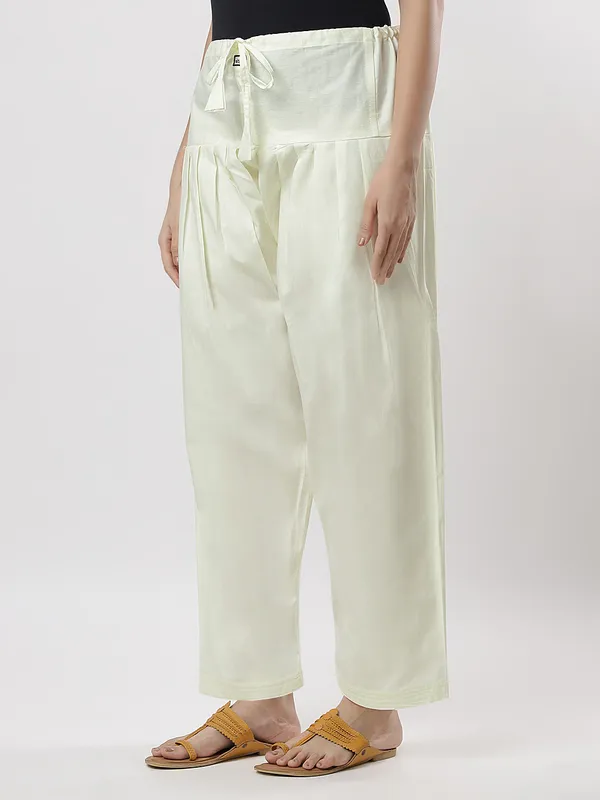 Kohinoorised_Pure_Cotton_Salwar_(Semi-Patiala)_With_Drawstrings_Lemon