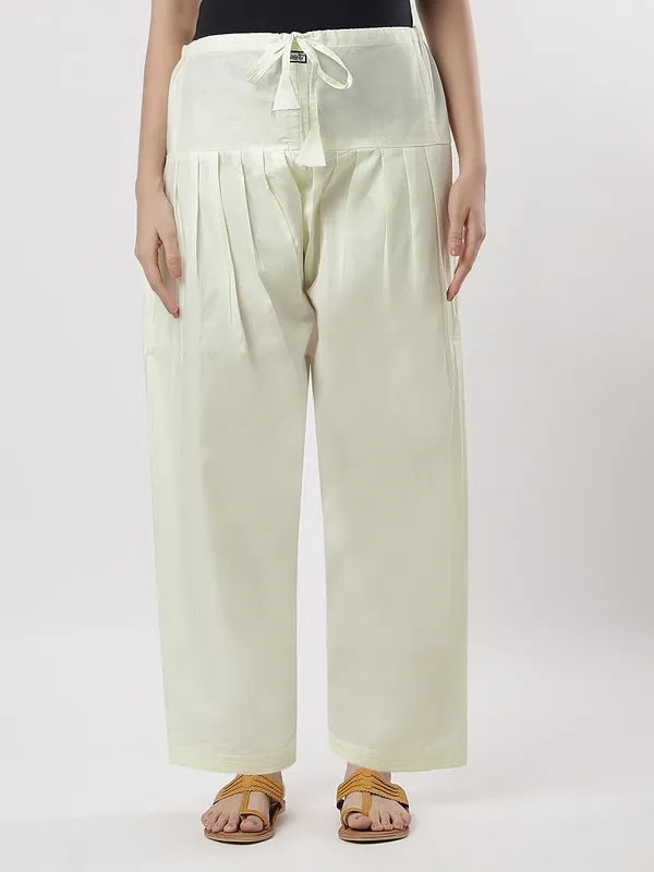 Kohinoorised_Pure_Cotton_Salwar_(Semi-Patiala)_With_Drawstrings_Lemon