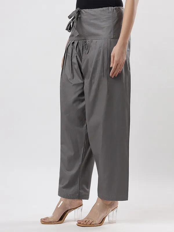 Kohinoorised_Pure_Cotton_Salwar_(Semi-Patiala)_With_Drawstrings_Steel_Grey