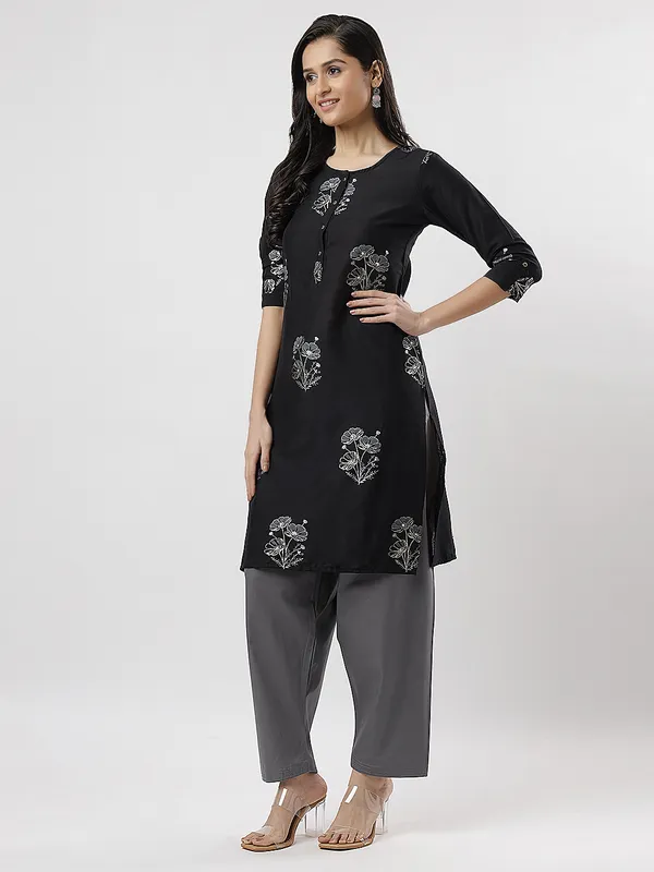 Kohinoorised_Pure_Cotton_Salwar_(Semi-Patiala)_With_Drawstrings_Steel_Grey