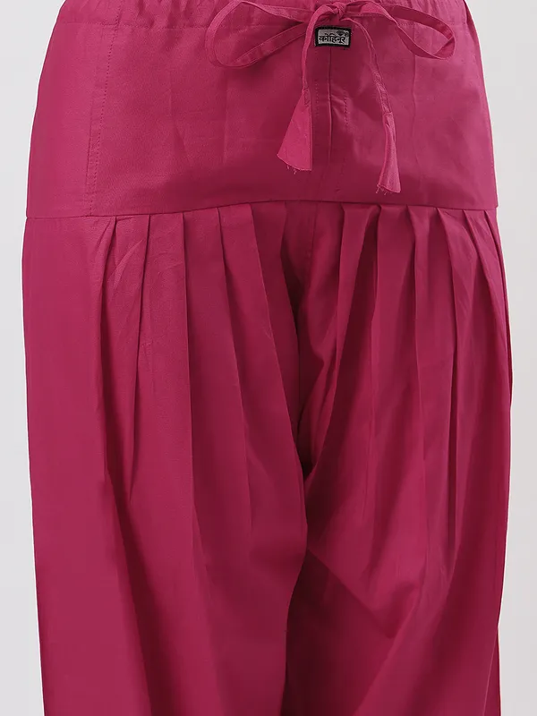 Kohinoorised_Pure_Cotton_Salwar_(Semi-Patiala)_With_Drawstrings_Rani
