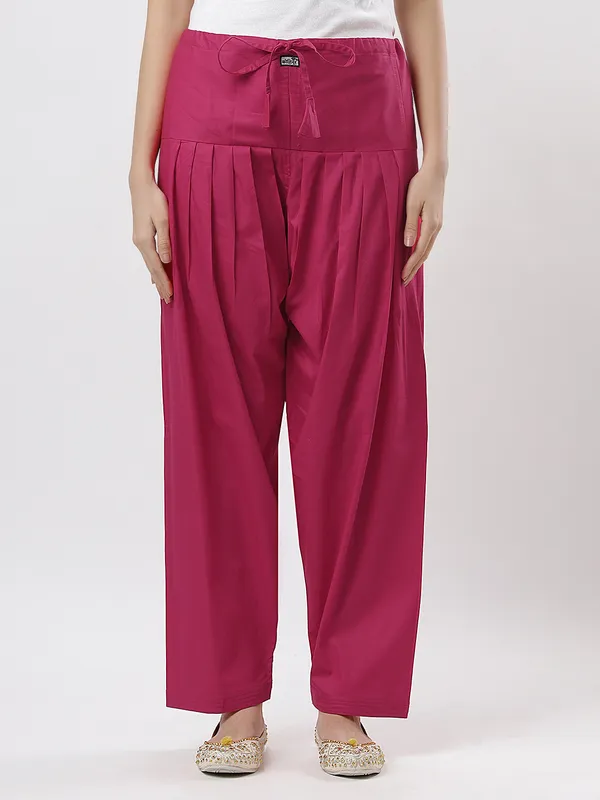 Kohinoorised_Pure_Cotton_Salwar_(Semi-Patiala)_With_Drawstrings_Rani