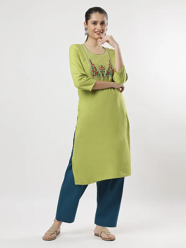 Kohinoorised_Pure_Cotton_Salwar_(Semi-Patiala)_With_Drawstrings_Peacock_Green