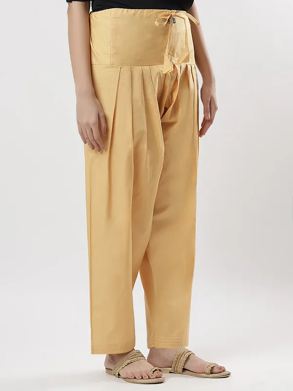 Kohinoorised_Pure_Cotton_Salwar_(Semi-Patiala)_With_Drawstrings_Dark_Skin