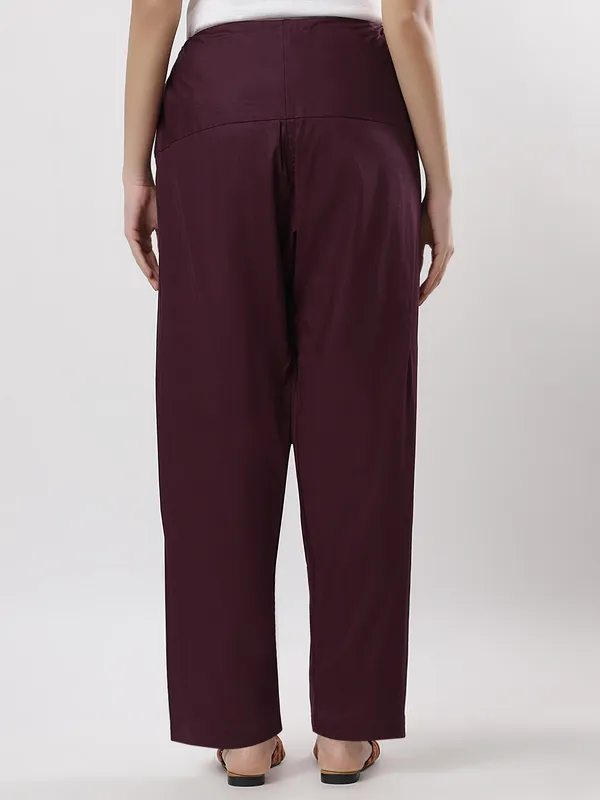 Kohinoorised_Pure_Cotton_Salwar_(Semi-Patiala)_With_Drawstrings_Wine