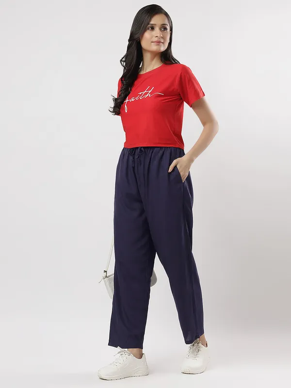 Kohinoorised_Pure_Viscose_Plain_Relaxed_Pyjamas_With_Two_Side_Pockets_Navy_Blue