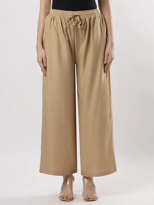 Kohinoorised_Pure_Viscos_Rayon_Palazzo_With_Two_Side_Pockets_With_Miyani_and_Drawstring_Dark_Skin