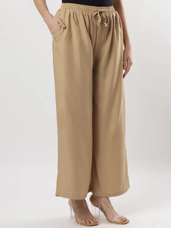 Kohinoorised_Pure_Viscos_Rayon_Palazzo_With_Two_Side_Pockets_With_Miyani_and_Drawstring_Dark_Skin