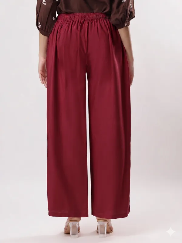Kohinoorised_Pure_Viscos_Rayon_Palazzo_With_Two_Side_Pockets_With_Miyani_and_Drawstring_Maroon