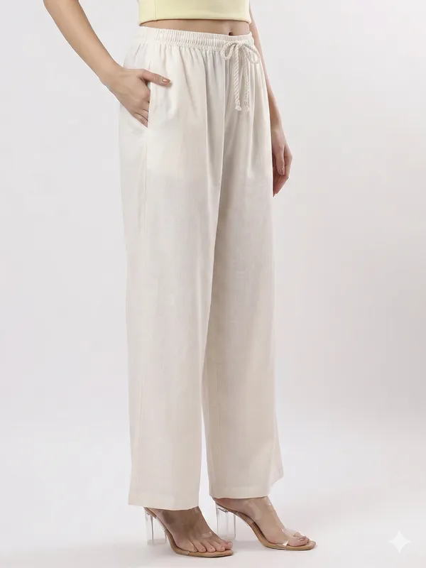 Kohinoorised_Pure_Viscos_Rayon_Palazzo_With_Two_Side_Pockets_With_Miyani_and_Drawstring_Off_White