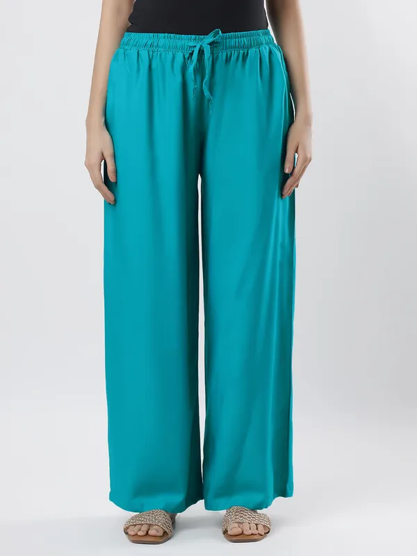Kohinoorised_Pure_Viscos_Rayon_Palazzo_With_Two_Side_Pockets_With_Miyani_and_Drawstring_Rama_Green
