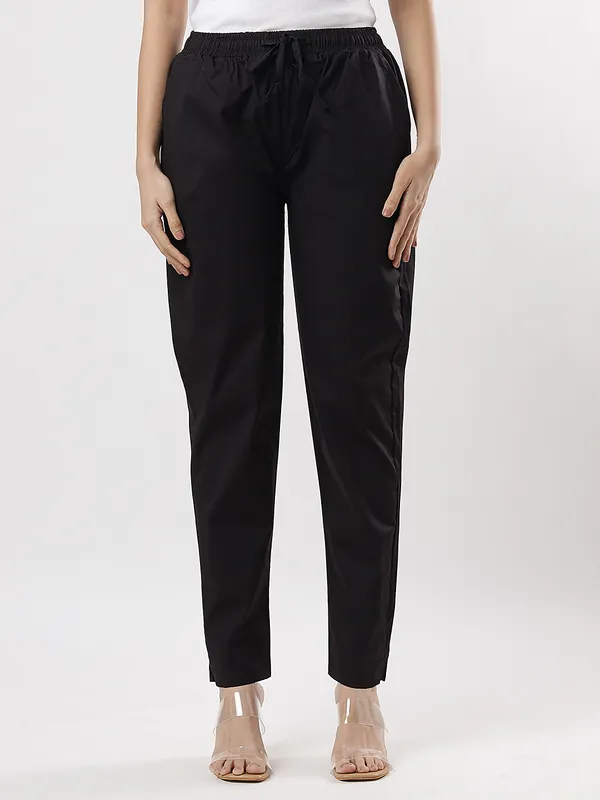 Kohinoorised_Stretchable_Cotton_Pants_With_Drawstring_and_Two_Side_Pockets_(Shrinkage_Free)_Black