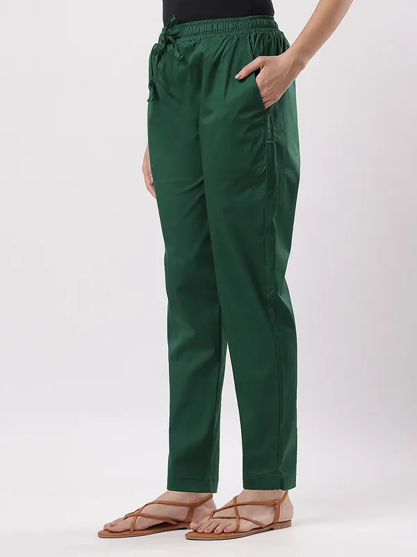 Kohinoorised_Stretchable_Cotton_Pants_With_Drawstring_and_Two_Side_Pockets_(Shrinkage_Free)_Bottle_Green