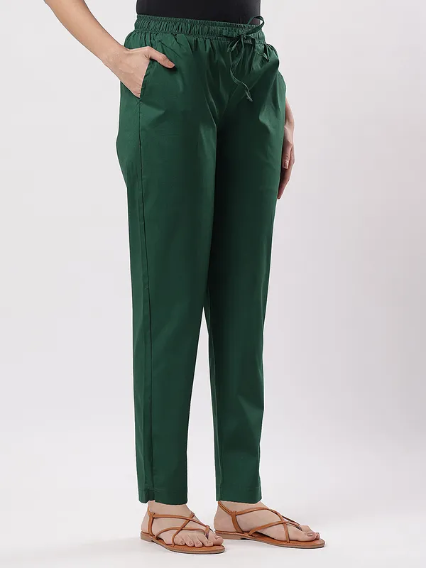 Kohinoorised_Stretchable_Cotton_Pants_With_Drawstring_and_Two_Side_Pockets_(Shrinkage_Free)_Bottle_Green