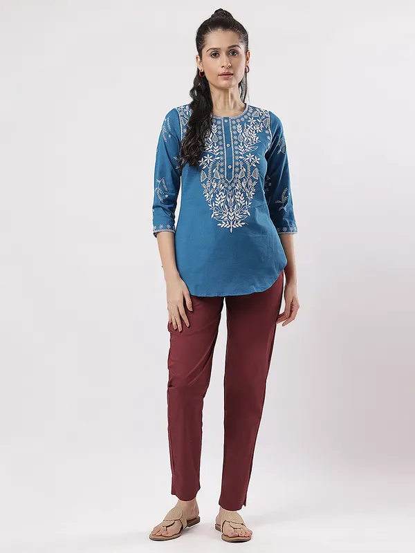 Kohinoorised_Stretchable_Cotton_Pants_With_Drawstring_and_Two_Side_Pockets_(Shrinkage_Free)_Dark_Maroon