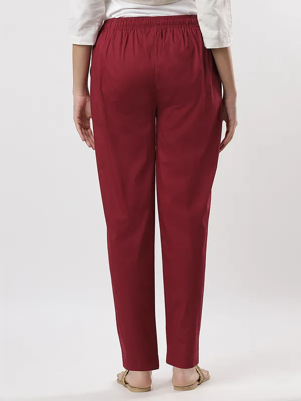 Kohinoorised_Stretchable_Cotton_Pants_With_Drawstring_and_Two_Side_Pockets_(Shrinkage_Free)_Maroon