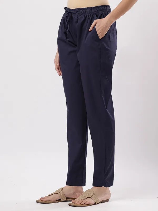 Kohinoorised_Stretchable_Cotton_Pants_With_Drawstring_and_Two_Side_Pockets_(Shrinkage_Free)_Navy_Blue