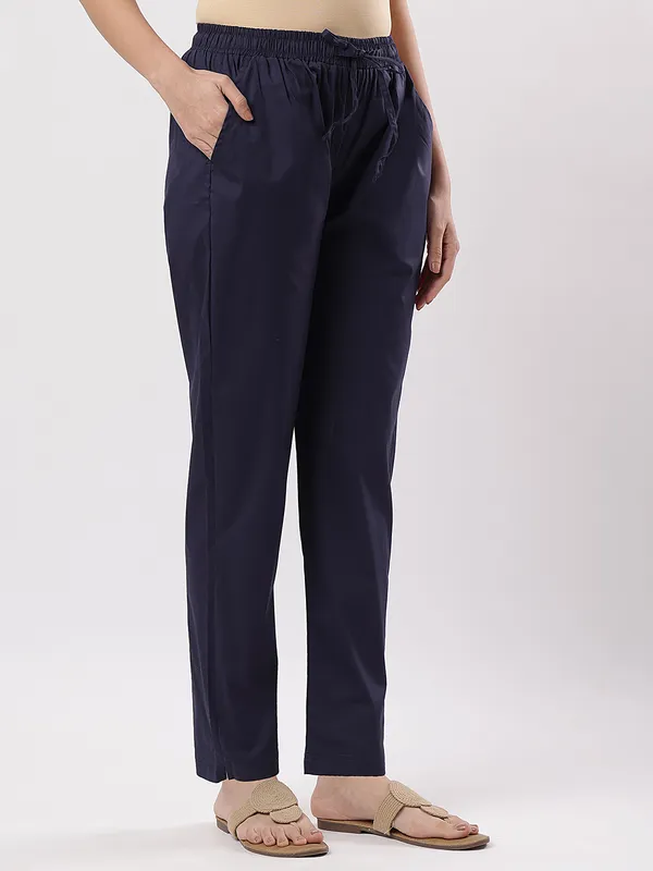 Kohinoorised_Stretchable_Cotton_Pants_With_Drawstring_and_Two_Side_Pockets_(Shrinkage_Free)_Navy_Blue