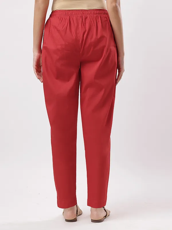 Kohinoorised_Stretchable_Cotton_Pants_With_Drawstring_and_Two_Side_Pockets_(Shrinkage_Free)_Red