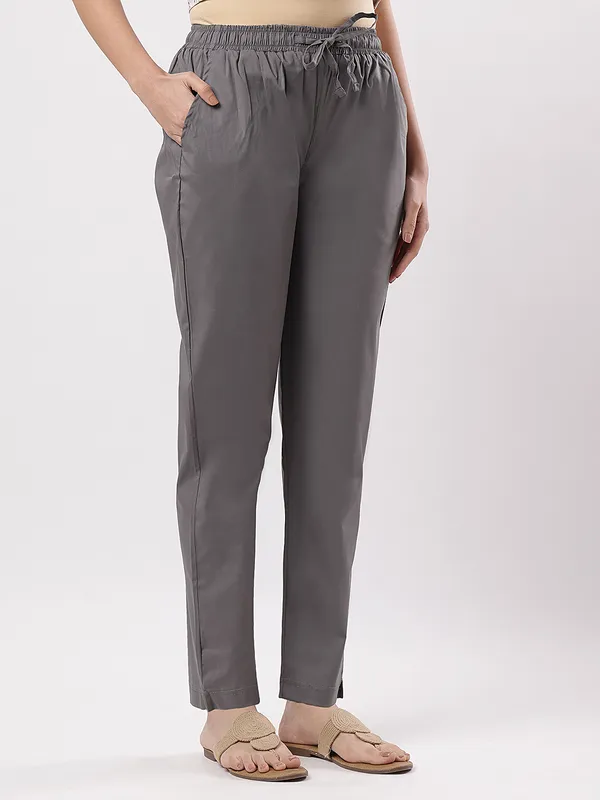 Kohinoorised_Stretchable_Cotton_Pants_With_Drawstring_and_Two_Side_Pockets_(Shrinkage_Free)_Steel_Grey