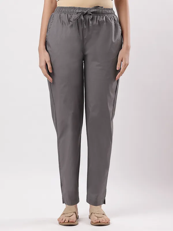Kohinoorised_Stretchable_Cotton_Pants_With_Drawstring_and_Two_Side_Pockets_(Shrinkage_Free)_Steel_Grey