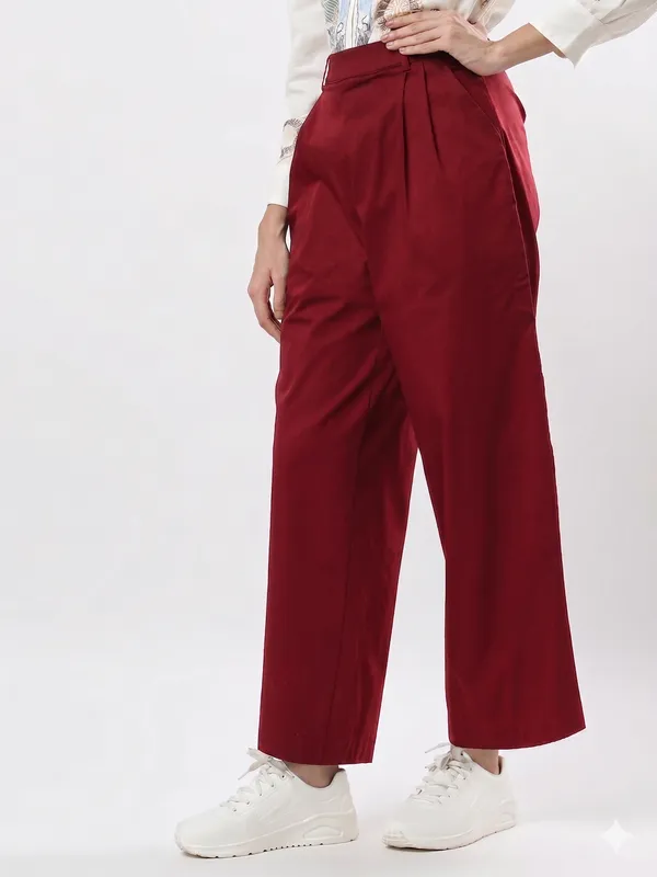 Maroon_Wide_Leg_Pants