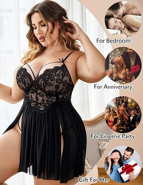 Black_Soft_Net_Or_Polyester_Babydoll_Lingerie_For_Women