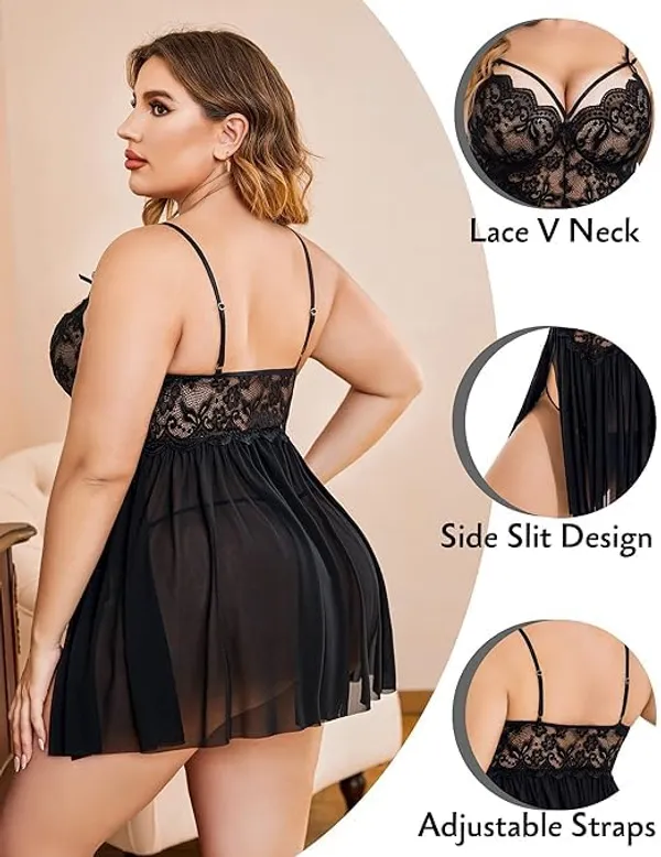 Black_Soft_Net_Or_Polyester_Babydoll_Lingerie_For_Women