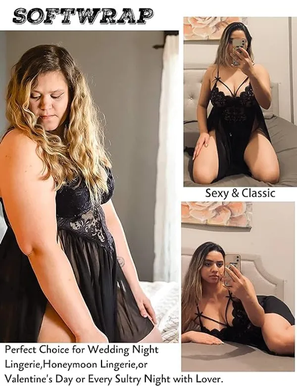Black_Soft_Net_Or_Polyester_Babydoll_Lingerie_For_Women
