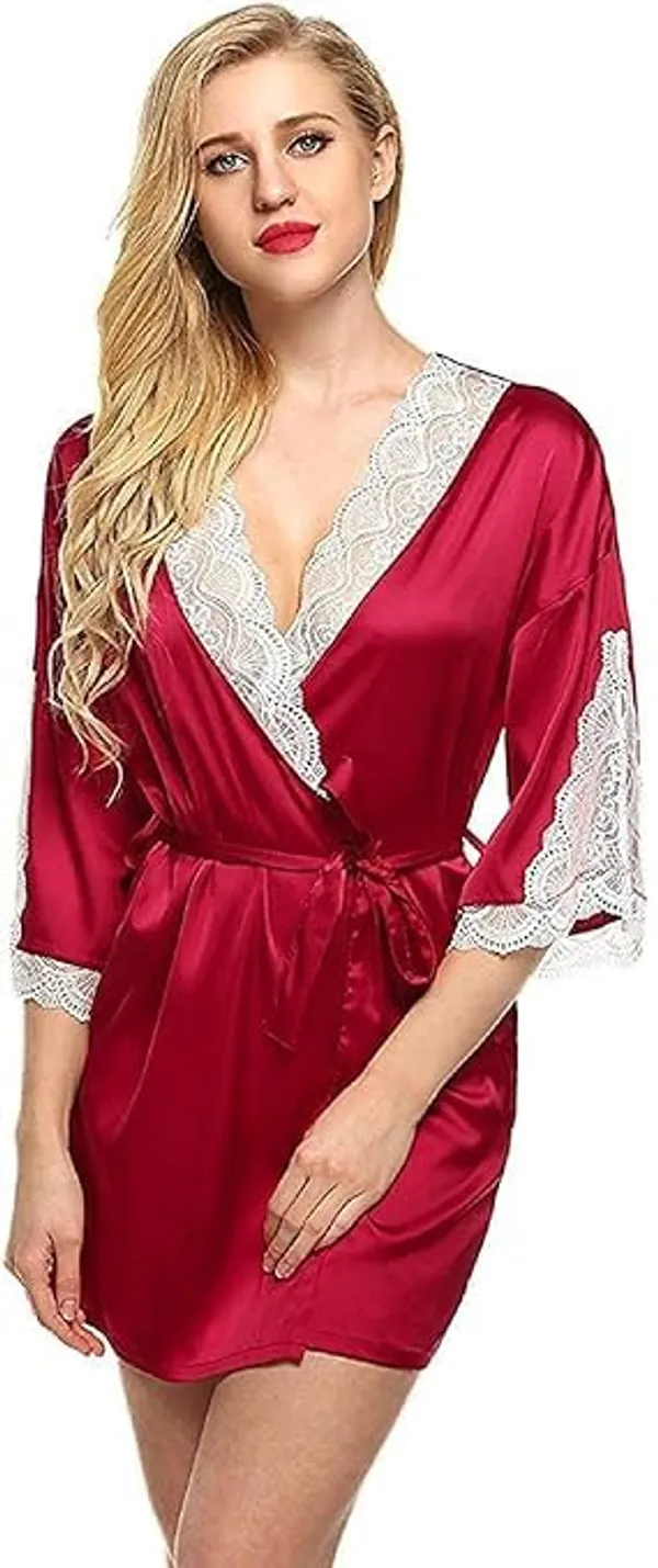 Maroon_Soft_Net_Or_Polyester_Babydoll_Lingerie_Set_For_Women