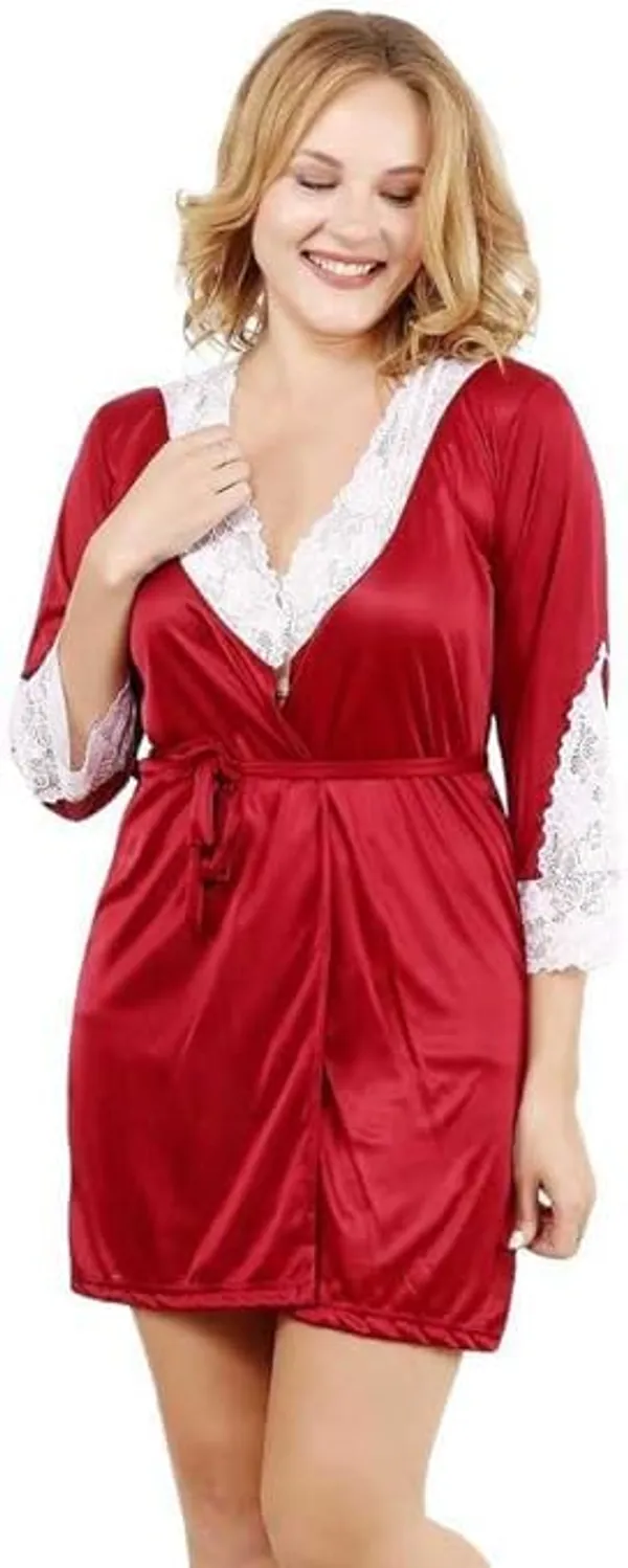 Maroon_Soft_Net_Or_Polyester_Babydoll_Lingerie_Set_For_Women