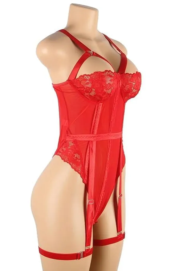 Red_Soft_Net_Or_Polyester_Babydoll_Lingerie_For_Women