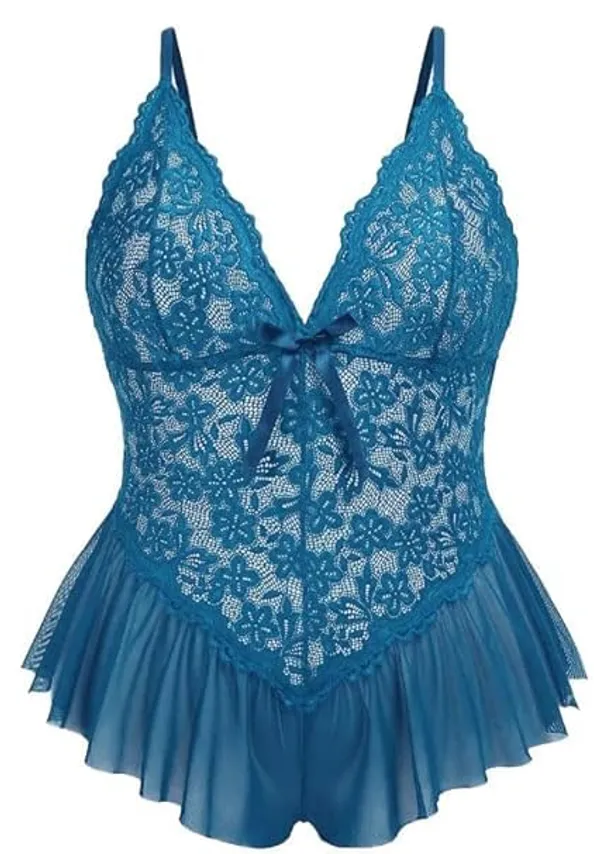 Blue_Soft_Net_Or_Polyester_Babydoll_Lingerie_For_Women