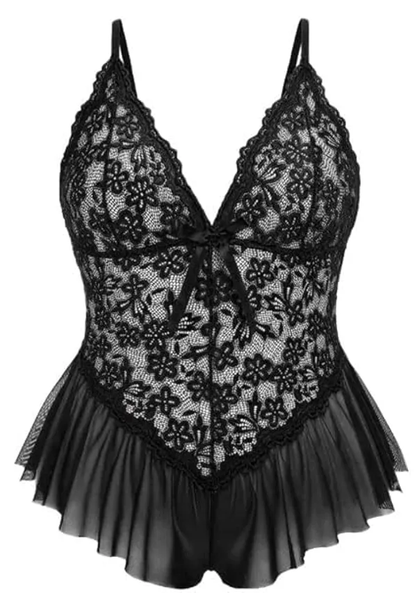 Black_Soft_Net_Or_Polyester_Babydoll_Lingerie_For_Women