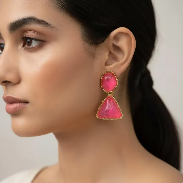 Pink_Premium_Metal_Earrings_For_Women