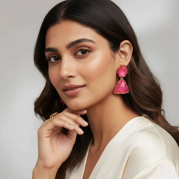 Pink_Premium_Metal_Earrings_For_Women