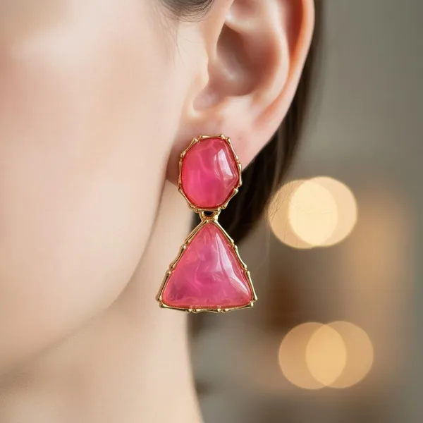 Pink_Premium_Metal_Earrings_For_Women