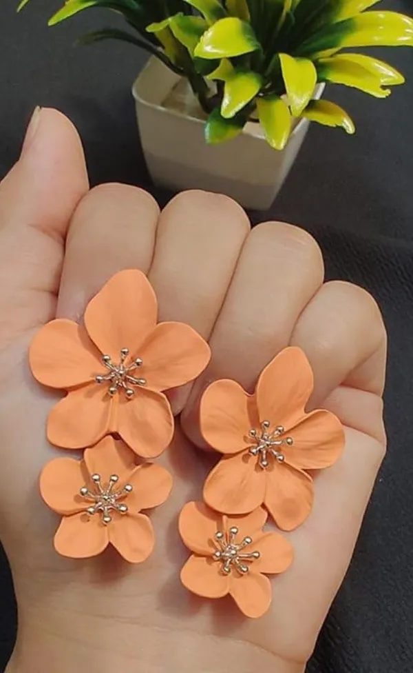 Orange_Premium_Metal_Earrings_For_Women