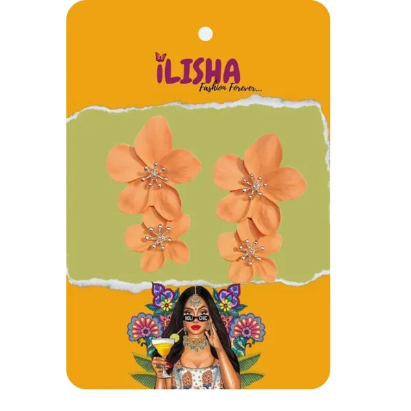 Orange_Premium_Metal_Earrings_For_Women