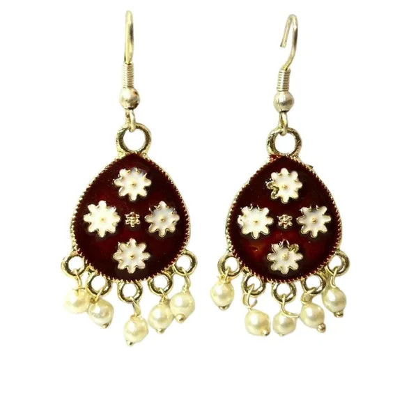 Maroon_And_Silver_Premium_Metal_Earrings_For_Women