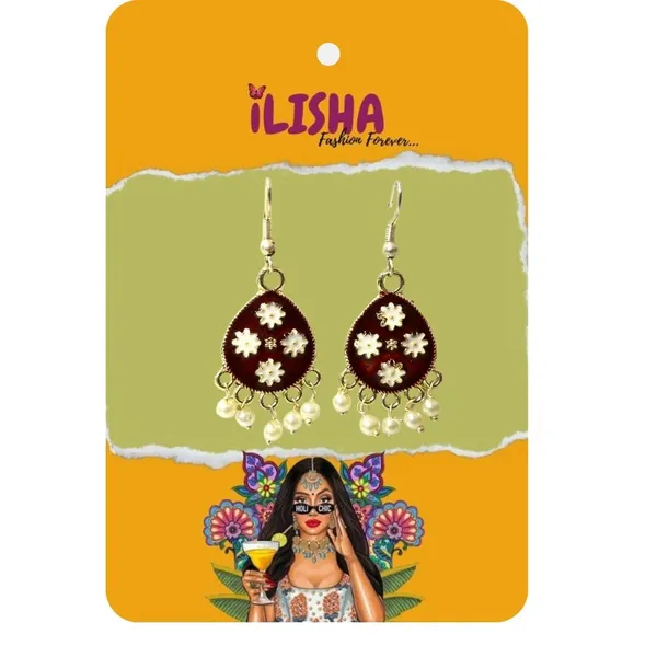 Maroon_And_Silver_Premium_Metal_Earrings_For_Women