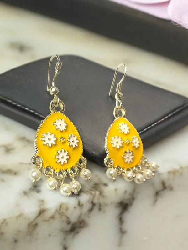 Yellow_Premium_Metal_Earrings_For_Women